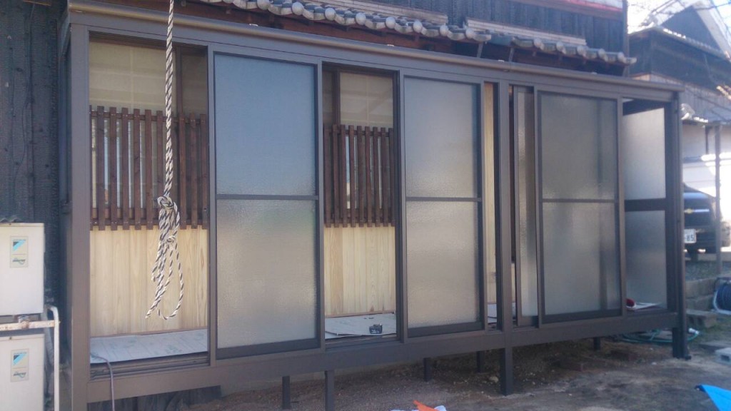 早島町サンルーム工事　完成目前の写真③